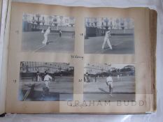 1906 album of b & w photographs from tennis matches on the French Riviera Monte Carlo & Nice, each