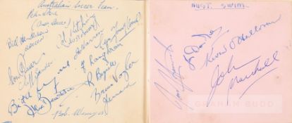 1956 Melbourne Olympic Games autograph album collected by an Australian at the Olympics,