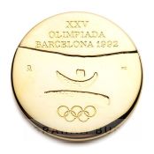 1992 Barcelona Olympic Games VIP version of the participation medal, designed by Xavier Corbero,