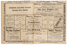 Double match programme for the 1912 League Division One fixture between Liverpool and Woolwich