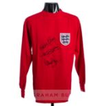 England 1966 World Cup Final retro jersey signed by Nobby Stiles, Jackie Charlton and Alan Ball,