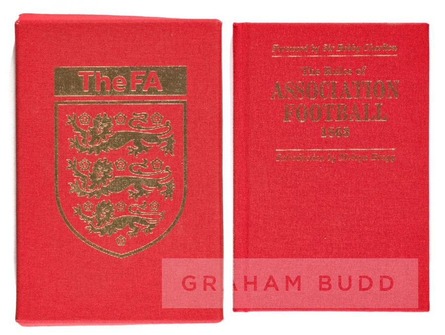 The Rules of Association Football 1863, signed by Sir Bobby Charlton and Sir Melvyn Bragg, published