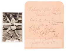 1936 Berlin Olympic Games 1,500m. gold medallist Jack Lovelock signed album page, signed in