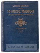 1932 Los Angeles Olympic Games “Complete Collection of the 39 Official Programmes, Games of the