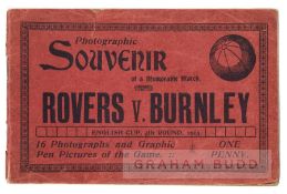 Photographic souvenir programme for the Blackburn Rovers v Burnley 1912-13 English FA Cup fourth