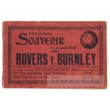 Photographic souvenir programme for the Blackburn Rovers v Burnley 1912-13 English FA Cup fourth