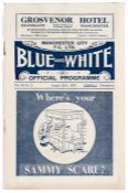 Manchester City 'Blue & White' official programme v Liverpool, at Maine Road, 29th August 1934, Vol.