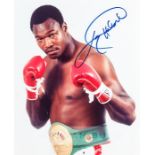 Larry Holmes World Heavyweight Champion 1978-85 signed boxing colour photograph, original colour