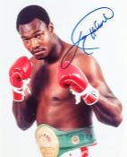 Larry Holmes World Heavyweight Champion 1978-85 signed boxing colour photograph, original colour