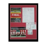 Autographed Arsenal 1970-71 framed presentation, comprising a sheet of Arsenal FC headed paper