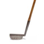 A design-registered ‘Mystic’ putter, with an exceptionally wry-neck, REGd. No. 748082, hickory