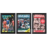 Trio of Ian Rush signed famed match programmes, the programmes representing League debut at