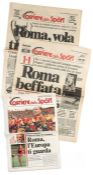 Trio of newspapers from the 1984 European Cup Final, Roma v Liverpool, played at Stadio Olimpico