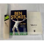 England cricketer Ben Stokes signed memorabilia, comprising a signed copy of the book ‘Ben