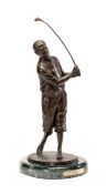 Karl Farris bronze of the golfer Walter Hagan, dated 1993 and numbered 13/50, marble base, height