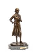 Karl Farris nostalgic bronze of a lady golfer titled 'On The Tee', dated 1993 and numbered 9/50,