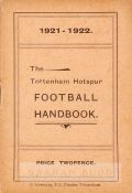 Tottenham Hotspur club handbook season 1921-22, interior pages and cover in clean condition with