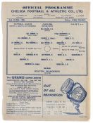 Official match programme for the 1945 Football League War Cup Final North v South between  Chelsea