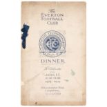 Everton signed menu booklet celebrating the club's Golden Jubilee and their League Championship