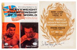 Pair of double-signed programes for the two Muhammad Ali v Henry Cooper fights in London in 1963 and