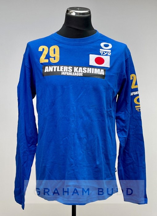 Riki Takasaki blue Kashima Antlers No.29 goalkeeper's jersey, Japanese League 2002-03, long-