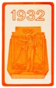 1932 Lake Placid Winter Olympic Games Bleacher Season Ticket, obverse printed III OLYMPIC WINTER