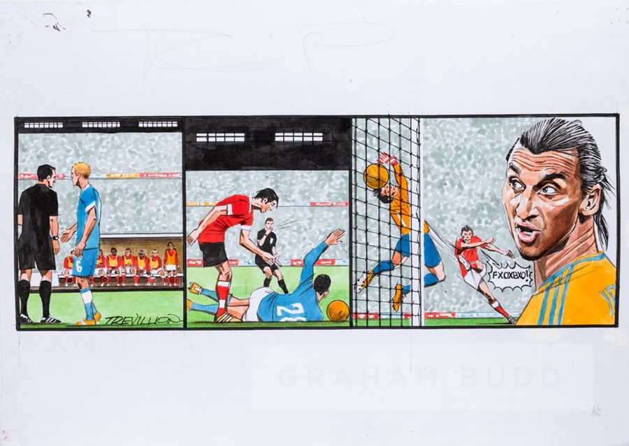 Paul Trevillion (British, b.1934), YOU ARE THE REF - LAWS OF FOOTBALL NO. 205, featuring original