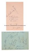 Autographs of the 1948 Australian cricket touring team to England, In ink on two pages from an