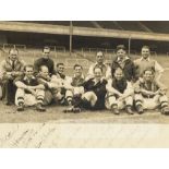 Autographed Arsenal FC 1938-39 framed photograph presentation, the image portraying the players on