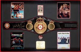 Signed Evander Holyfield World Boxing Association Heavyweight Champion of the World belt framed