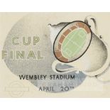 Original artwork for a London Transport poster advertising a Wembley Cup Final, 20th April, pen, ink