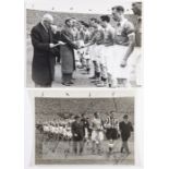 Team signed b & w photograph of Blackpool FC from the 1951 FA Cup Final against Newcastle United