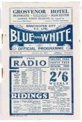 Manchester City 'Blue & White' official programme v Sunderland, at Maine Road, 4th January 1936,