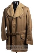 George Best's fawn Tyne Tex ‘Ringway’ cotton/polyester coat, circa 1971, with fur collar and half-