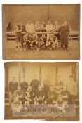 Rare b & w team photograph of the Hampshire FA county team with two officials at Bournemouth,