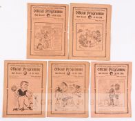 Five Tottenham Hotspur v Arsenal programmes at White Hart Lane, comprising 1924-25, 1926-27, 1927-