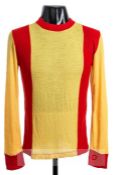 Luigi Farina red and yellow striped Catanzaro No.8 jersey, season 1996-97, long sleeved, reverse