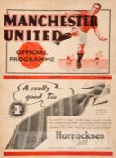 Manchester United v Arsenal programme on 10th December 1938, some slight restoration at spine, no