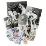 Collection of boxing photographs, postcards, etc., including original press photographs, numerous