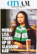 Gerard Burns (Scottish, b.1961), MONA LISA TURNS UP IN GLASGOW BAR, circa 2017, depiction of the