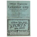 Leicester City v Tottenham Hotspur match programme, 26th October 1935, No.11 12-page programme