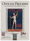 Five 1932 Los Angeles Olympic Games official daily programmes, comprising Tuesday 2nd, Thursday 4th,