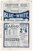 Manchester City 'Blue & White' official programme v Stoke City, at Maine Road, 5th October 1935,