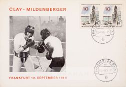 Rare Muhammad Ali v Karl Mildenberger first day cover, dated 10th September 1966, featuring two