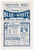 Manchester City 'Blue & White' official programme v Brentford, at Maine Road, 26th October 1935,