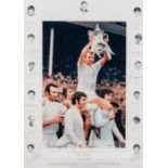 Leeds United 1972 “Centenary Cup Final” signed colour photographic print by Gary Brandham, featuring