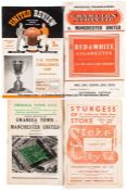 Manchester United programmes, comprising aways at Stoke, Everton & Derby 1950-51; Newcastle 1951-52;