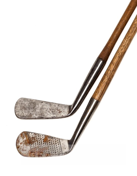 Forgan smooth-faced cleek 1890s, sold together with an Alex Low marked face 3 iron (2)