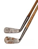 Forgan smooth-faced cleek 1890s, sold together with an Alex Low marked face 3 iron (2)