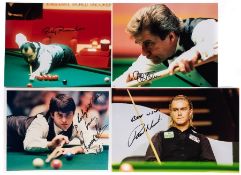 Collection of signed photographs of snooker legends, including Ronnie O’Sullivan, Paul Hunter, Ray